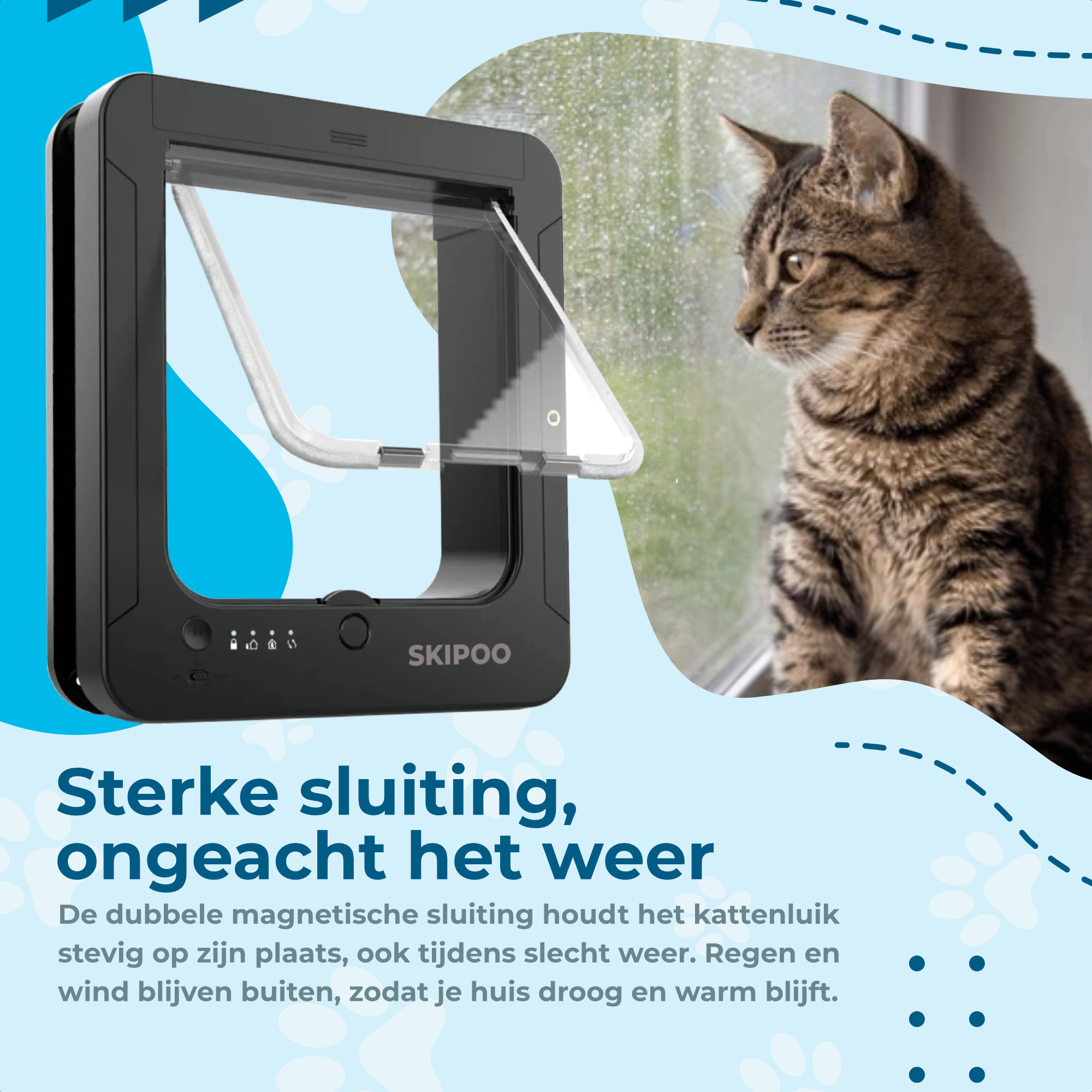 Skipoo Kattenluik Microchip Met Tunnel  - Zwart